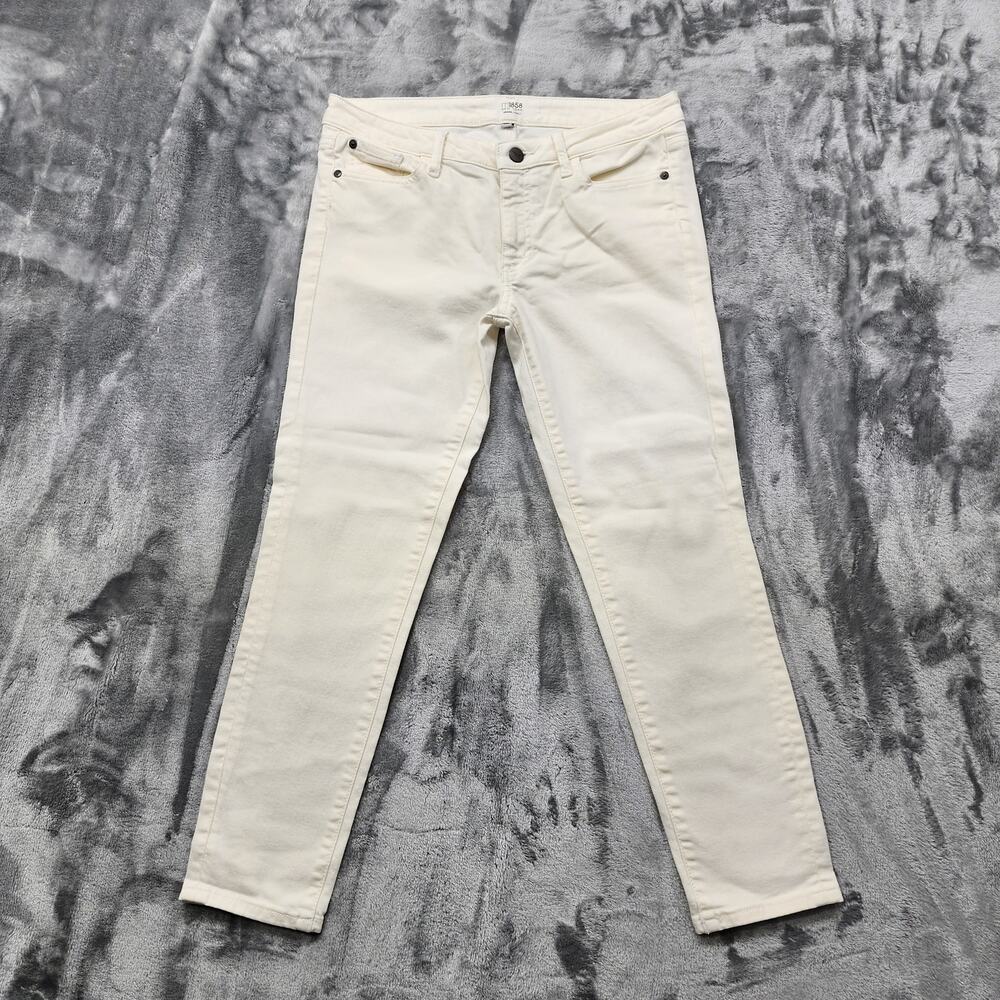 M1858 New York Jeans Womens 6/28‎ White Paulina Ankle Low Rise Skinny Stretch